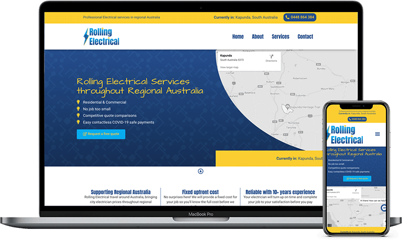 Rolling Electrial Web design, WordPress Maintenance plans, site maintenance plans