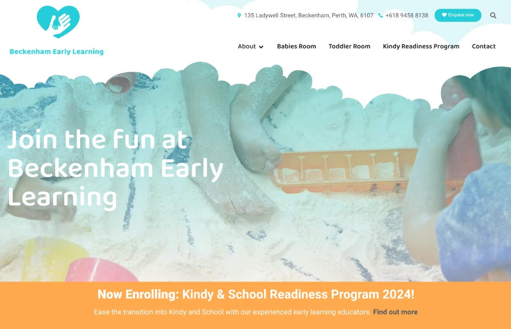 Childcare centre website design​