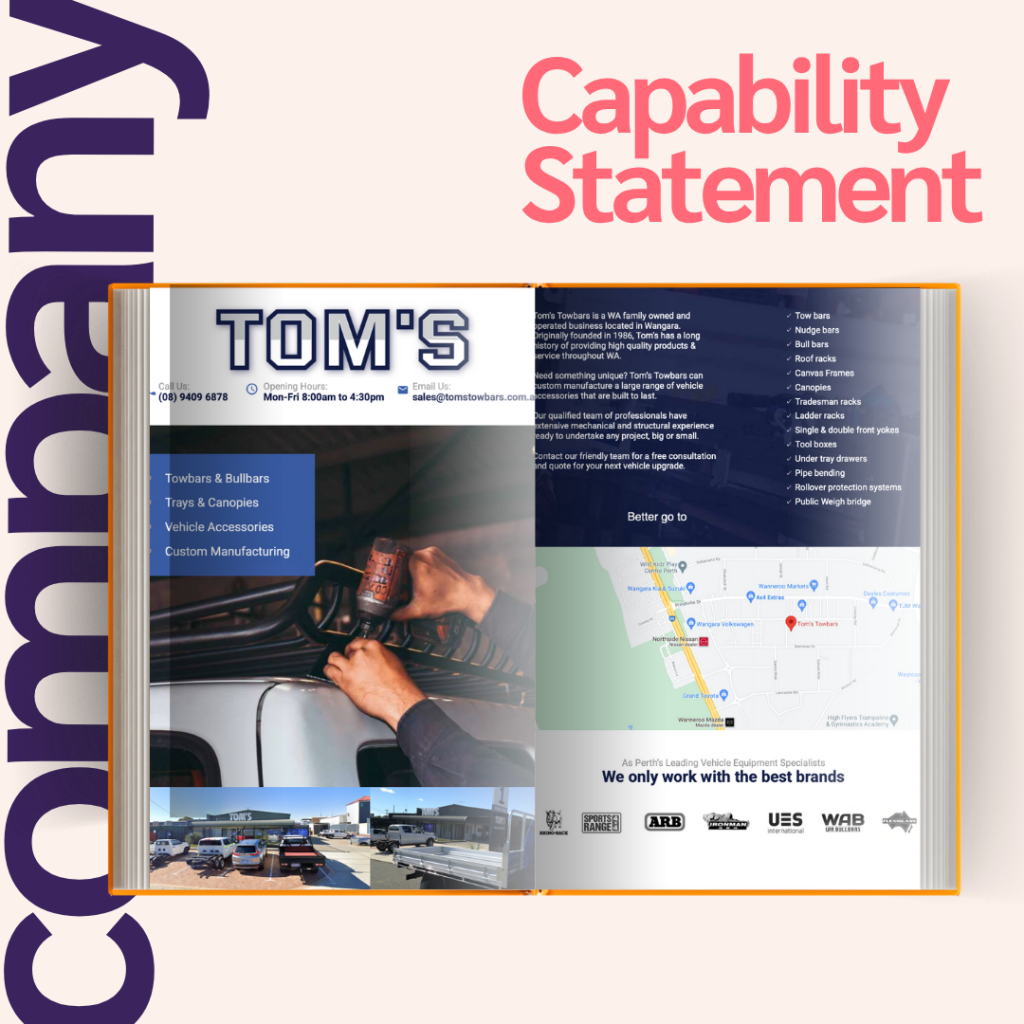 Business brand design & strategy in a company's capability statement